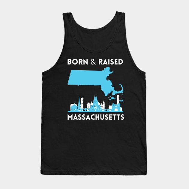 Born and raised Massachusetts Id rather be in Boston MA skyline state trip Tank Top by BoogieCreates